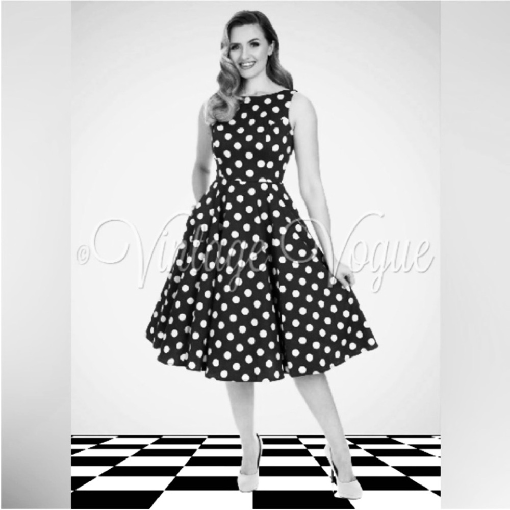 Classic Black and White Polka Dot Dress